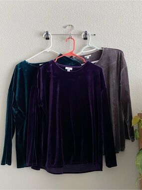 3 J. Jill Velvet Long-Sleeve Shirts